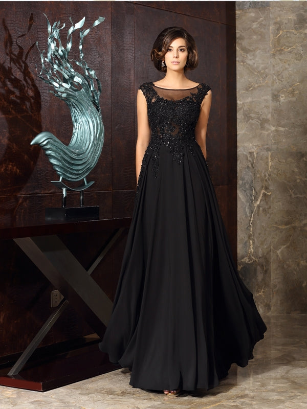 Odette Marie Black front view mother of the bride dress