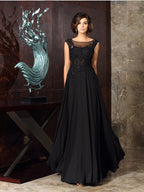 Odette Marie Black front view mother of the bride dress