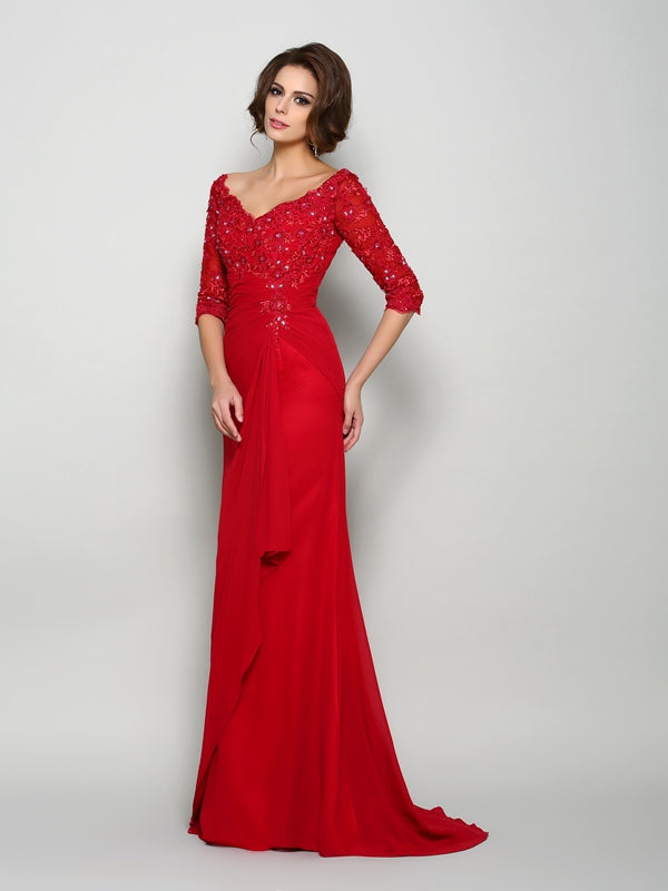 Elodie Grace Red front view mother of the bride dress