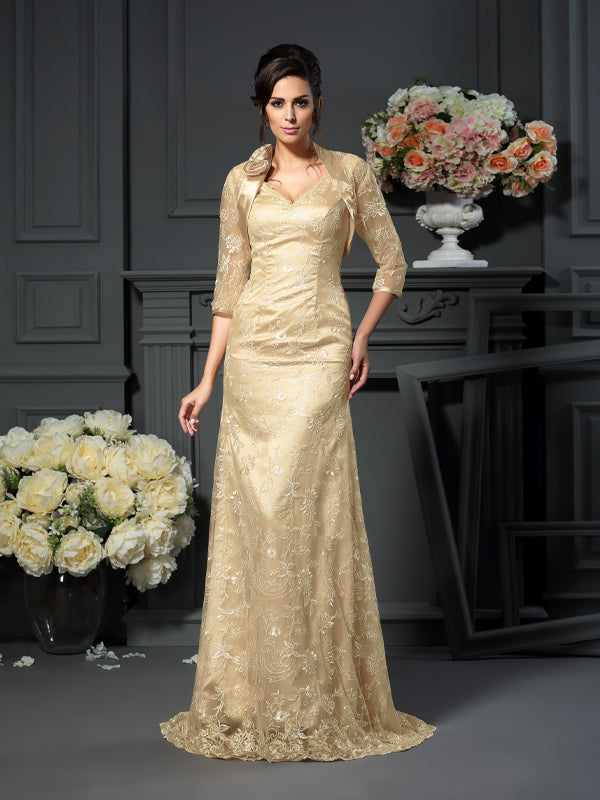 Gabrielle June Champagne front view mother of the bride dress