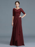 Paige Mae Burgundy front view mother of the bride dress
