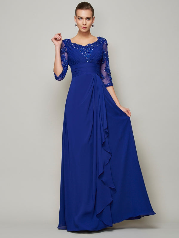 Esther Grace Royal Blue front view mother of the bride dress