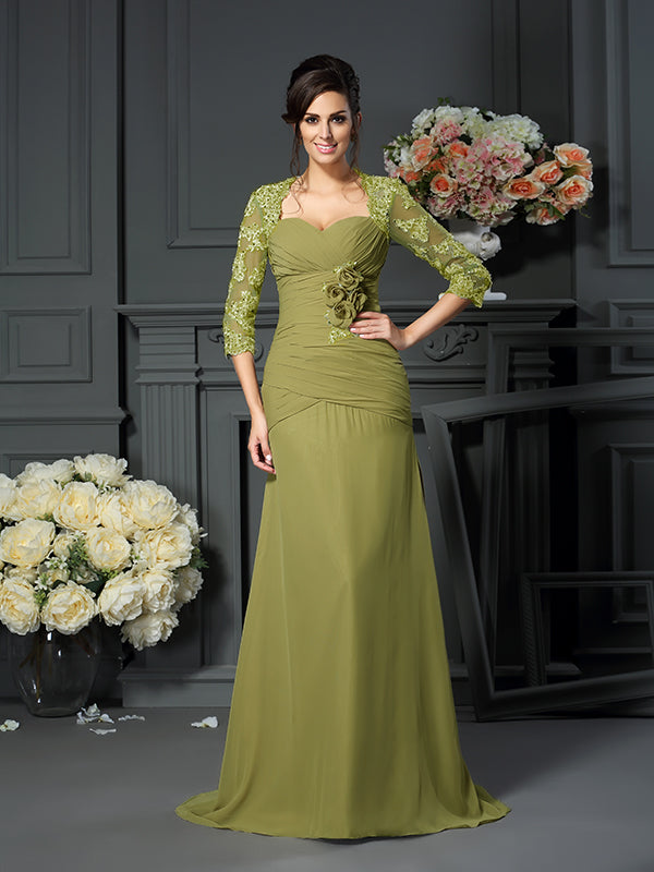 Fiona Rose Hunter Green front view mother of the bride dress