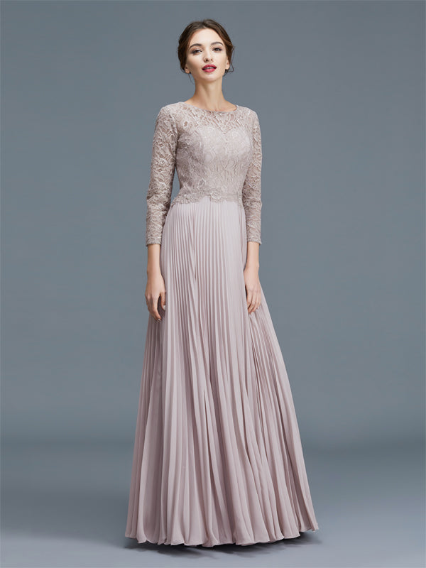 Zoe Pearl Silver front view mother of the bride dress