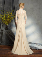 Lucille Mae Champagne back view mother of the bride dress