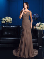 Theodora Belle Navy Blue front view mother of the bride dress