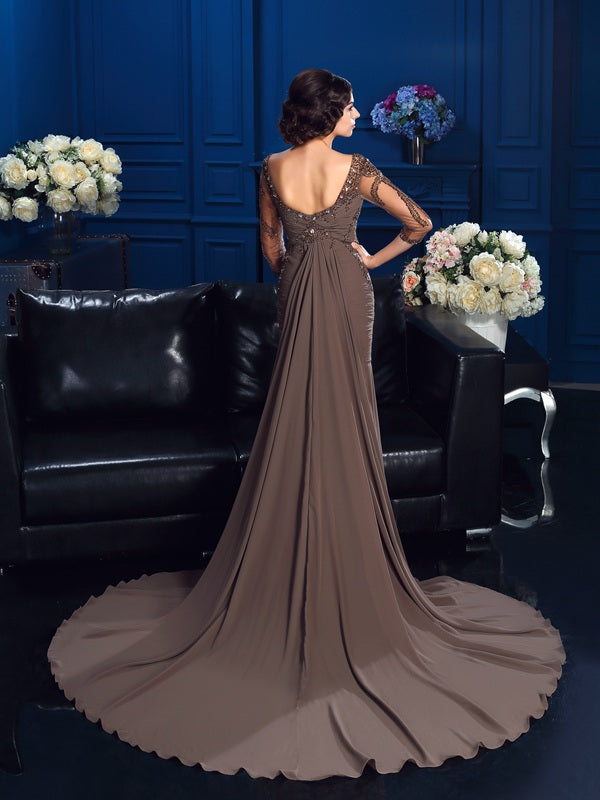 Theodora Belle Navy Blue back view mother of the bride dress