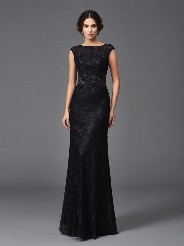 Ruth Grace Black front view mother of the bride dress