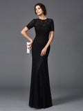 Olive June Black front view mother of the bride dress