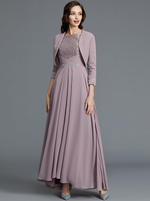 Emilia Pearl Lilac front view mother of the bride dress