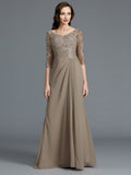 Georgia Mae Taupe front view mother of the bride dress
