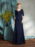 Jane Anne Navy Blue front view mother of the bride dress