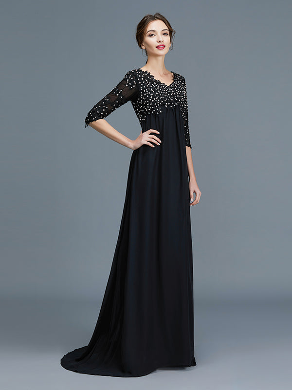 Violet Grace Black front view mother of the bride dress