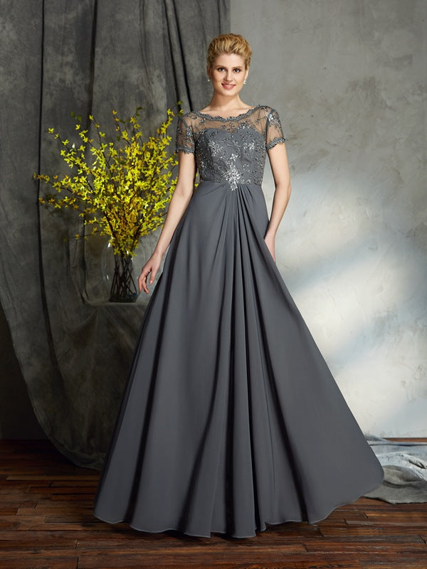 Ada Rose Silver front view mother of the bride dress