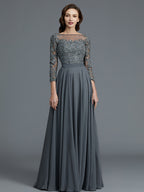 Madeleine Claire Steel Grey front view mother of the bride dress