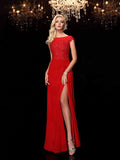 Kelsey Rose Red front view mother of the bride dress