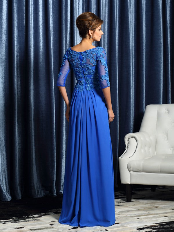 Valerie June Steel Blue back view mother of the bride dress