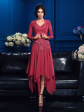 Abigail June Red front view mother of the bride dress