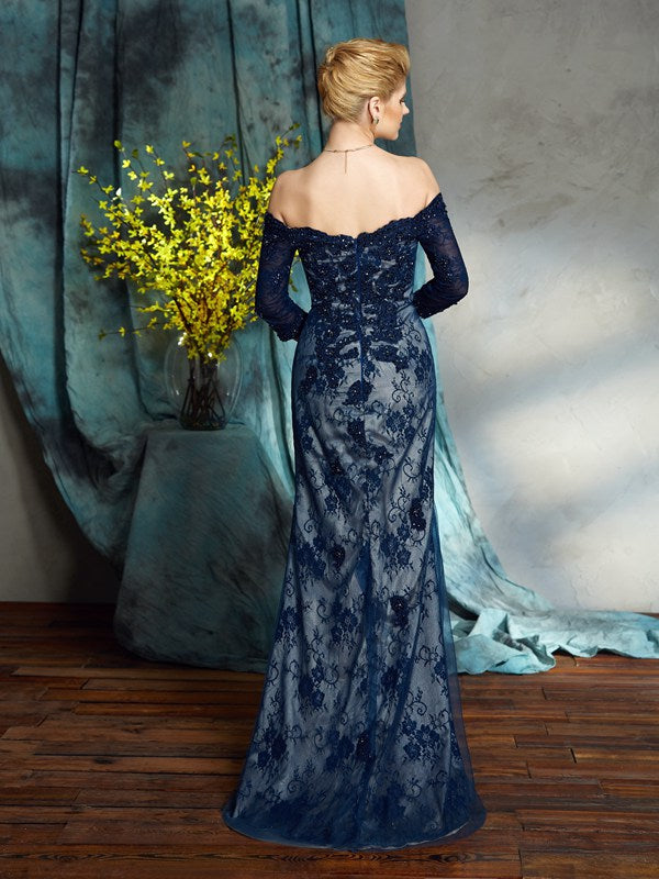 Beatrice Claire Navy Blue back view mother of the bride dress