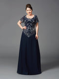 Ximena Claire Navy Blue front view mother of the bride dress