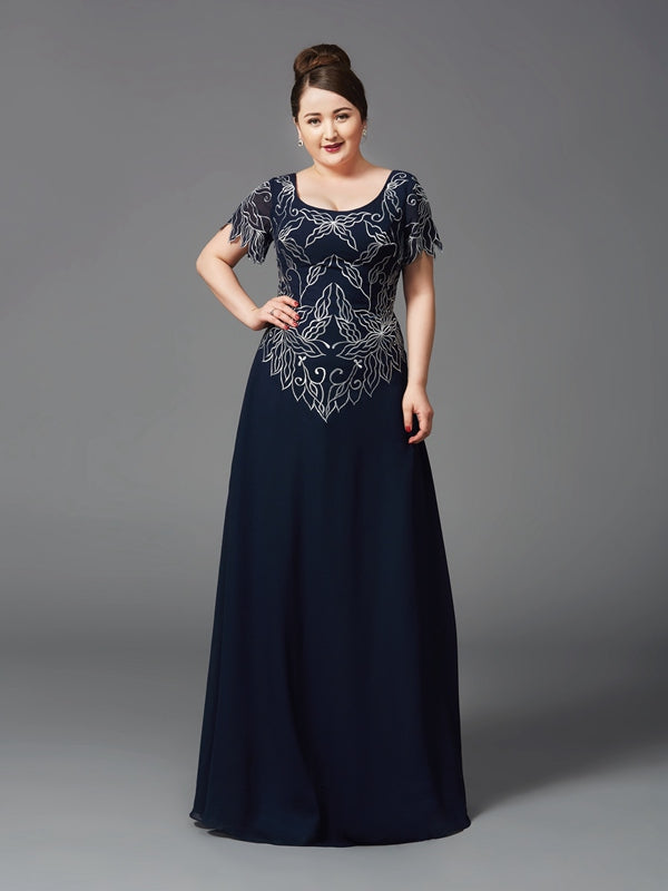 Ximena Claire Navy Blue front view mother of the bride dress
