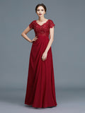 Yasmin Grace Burgundy front view mother of the bride dress