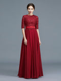 Penelope June Burgundy front view mother of the bride dress
