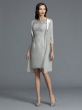 Nora Mae Silver front view mother of the bride dress