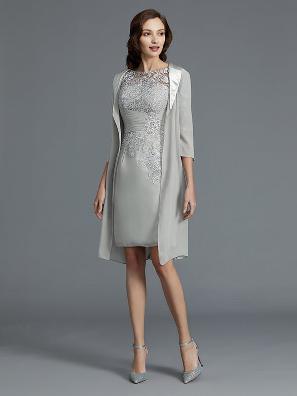 Nora Mae Silver front view mother of the bride dress