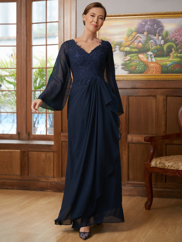 Ivy Elise Navy Blue front view mother of the bride dress