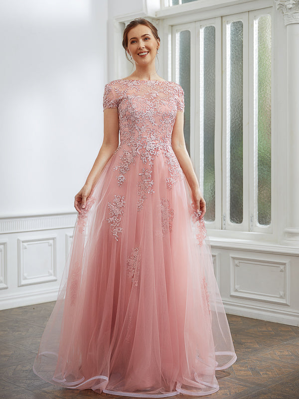 Wendy Mae Dusty Rose front view mother of the bride dress