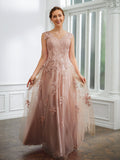 Willow Rose Dusty Rose front view mother of the bride dress