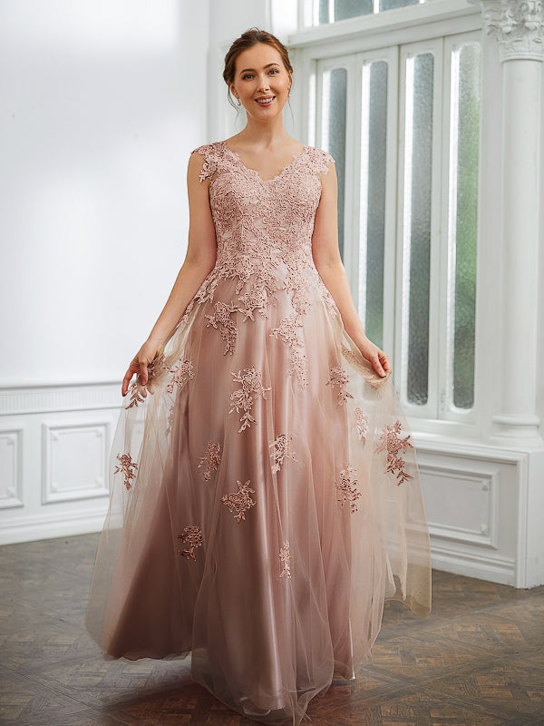 Willow Rose Dusty Rose front view mother of the bride dress