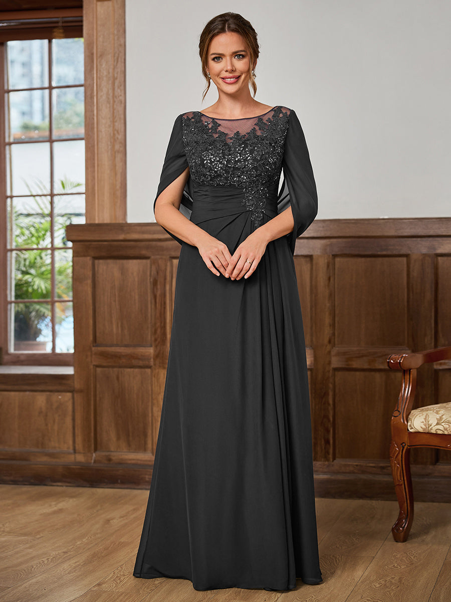 Juliet Amara Black front view mother of the bride dress