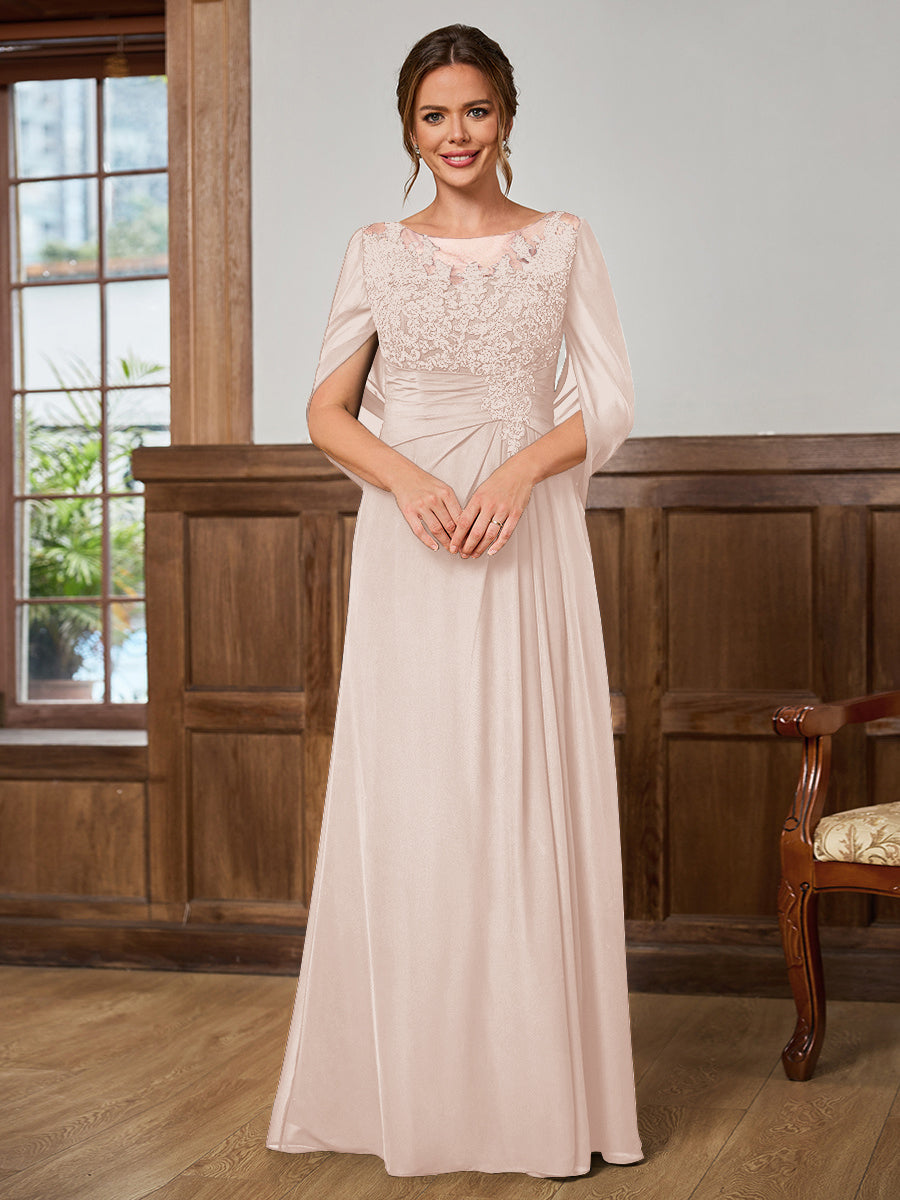 Juliet Amara Blush front view mother of the bride dress