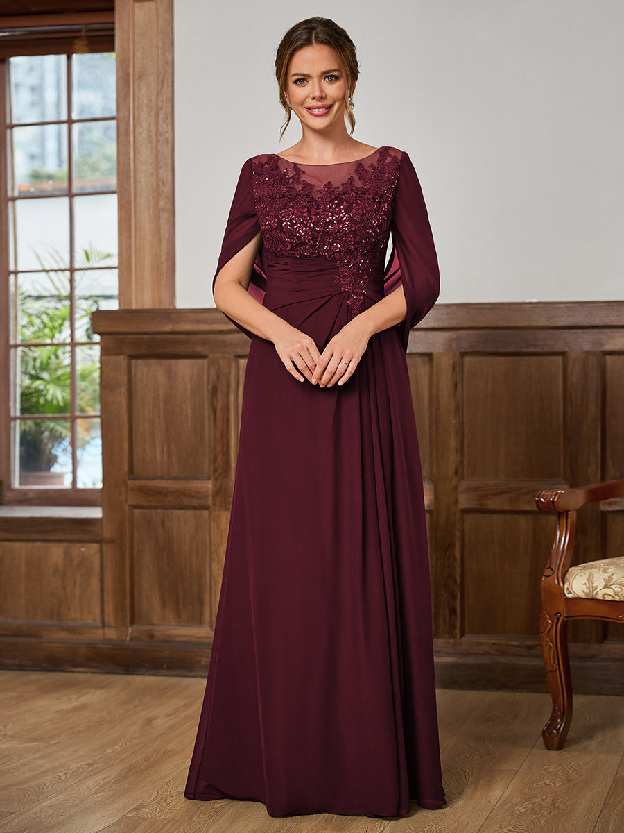 Juliet Amara Burgundy front view mother of the bride dress