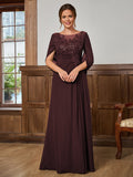 Juliet Amara Cabernet front view mother of the bride dress