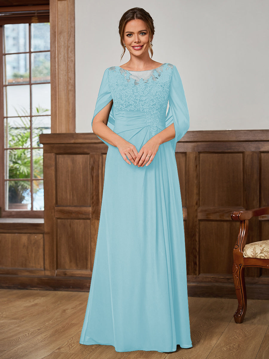 Juliet Amara Turquoise front view mother of the bride dress