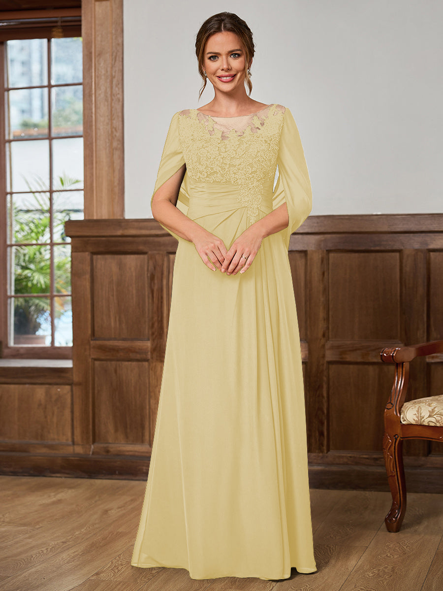 Juliet Amara Champagne front view mother of the bride dress