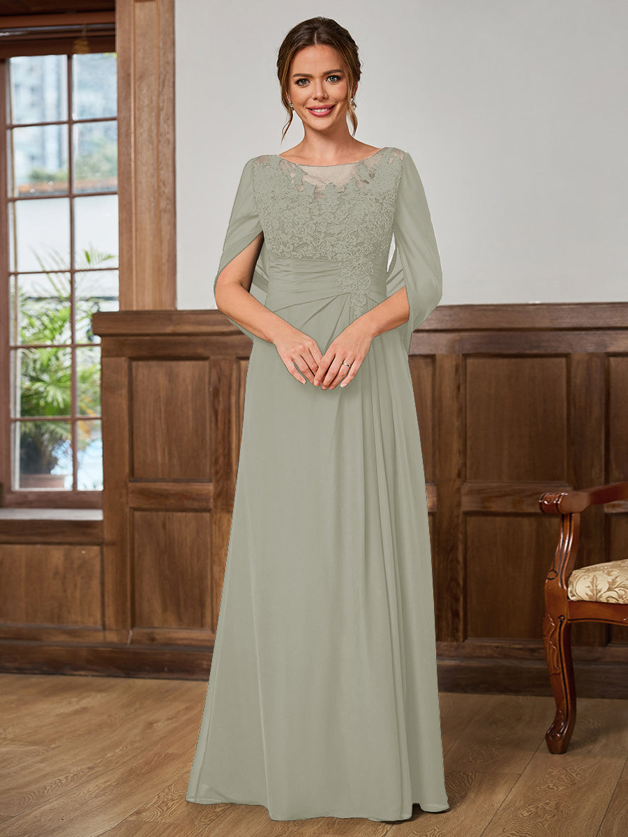 Juliet Amara Grey front view mother of the bride dress
