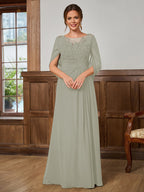 Juliet Amara Grey front view mother of the bride dress