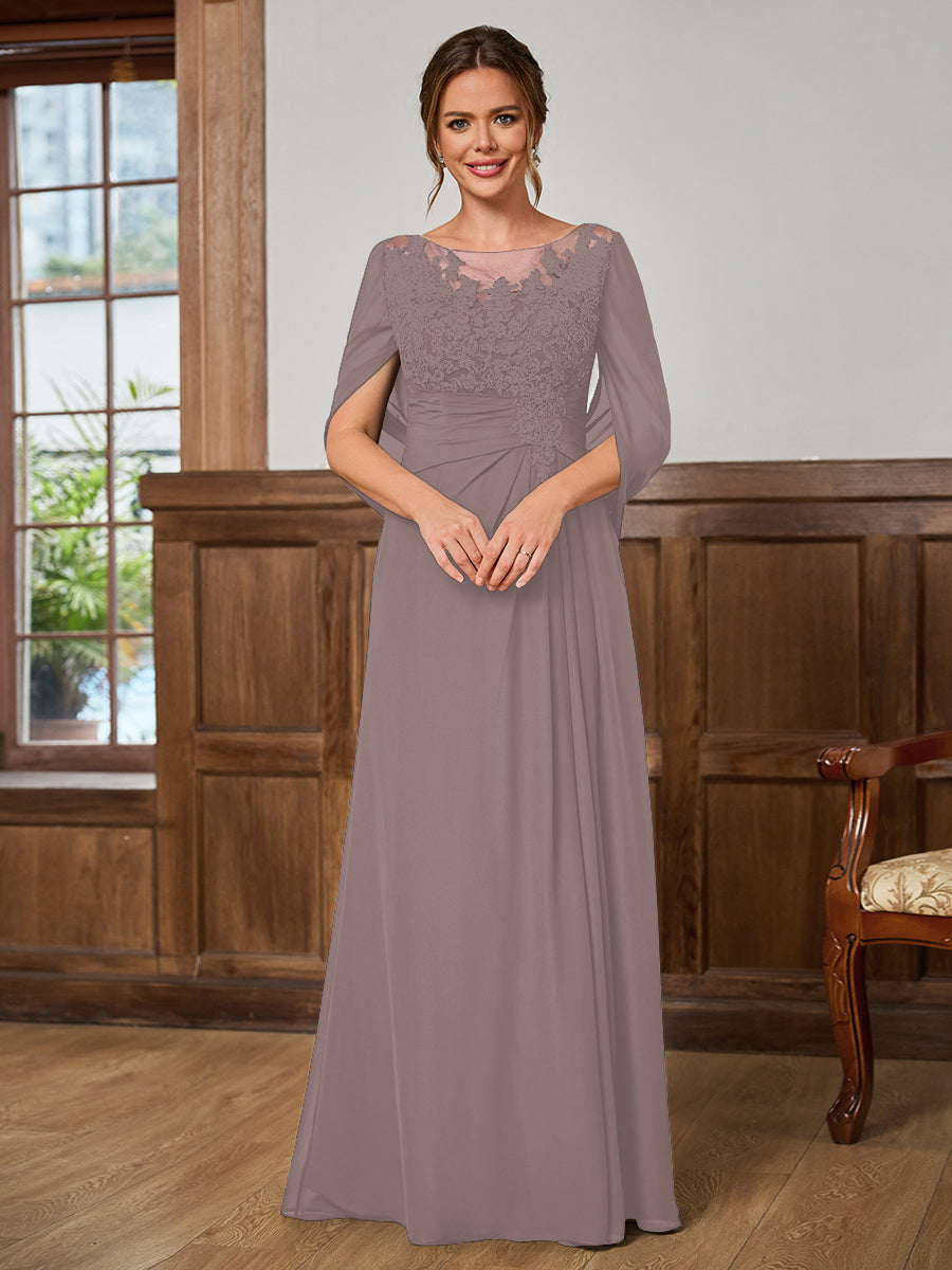 Juliet Amara Steel Blue front view mother of the bride dress