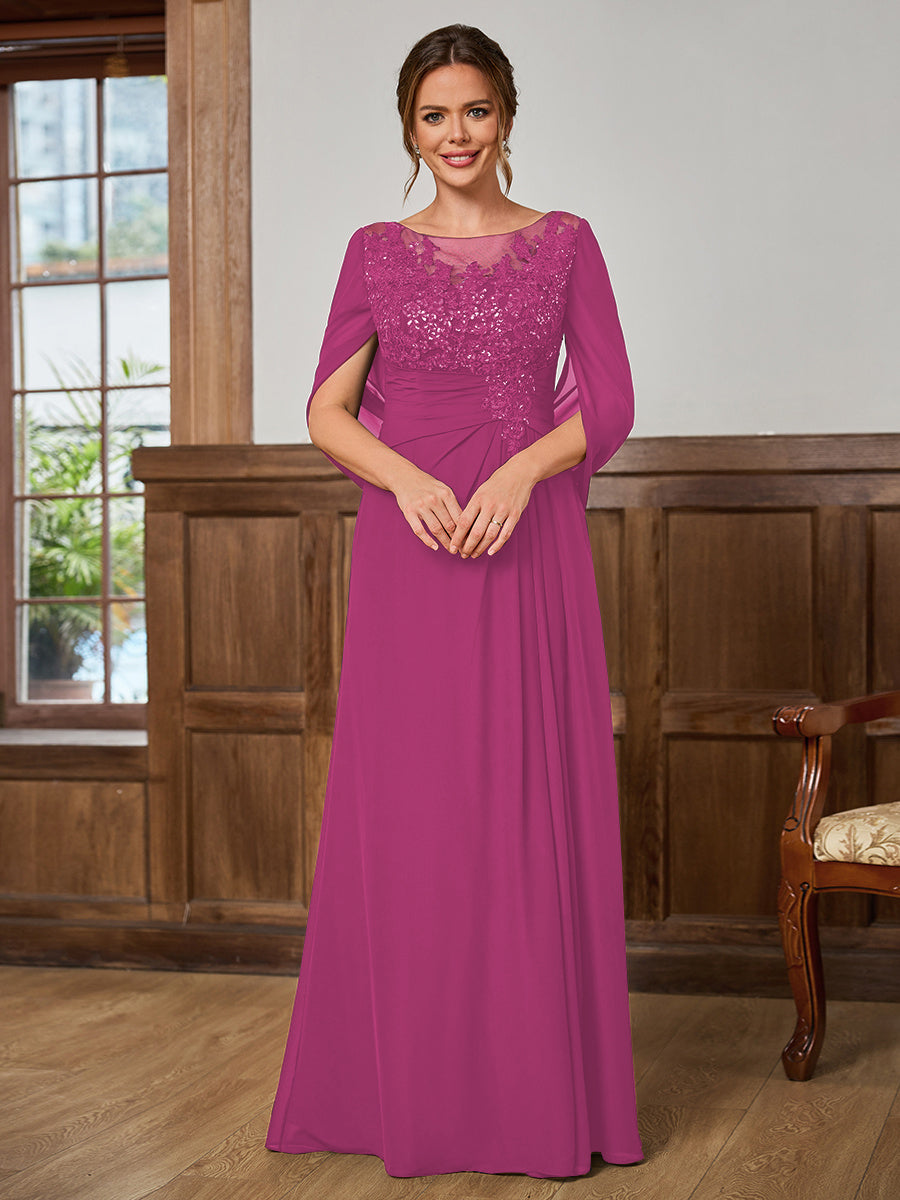 Juliet Amara Fuchsia front view mother of the bride dress
