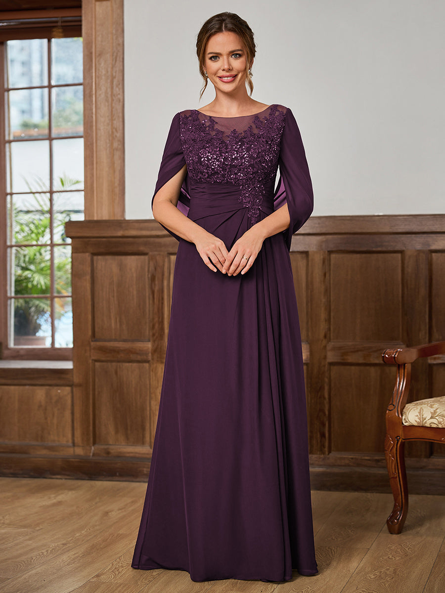 Juliet Amara Grape front view mother of the bride dress