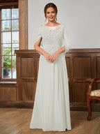 Juliet Amara Ivory front view mother of the bride dress