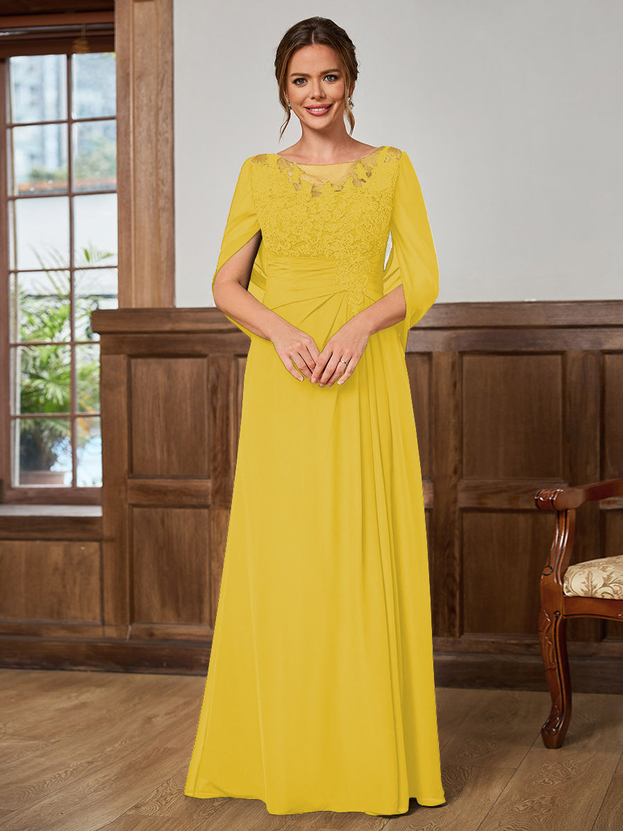Juliet Amara Gold back view mother of the bride dress