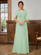 Juliet Amara Mint Green front view mother of the bride dress