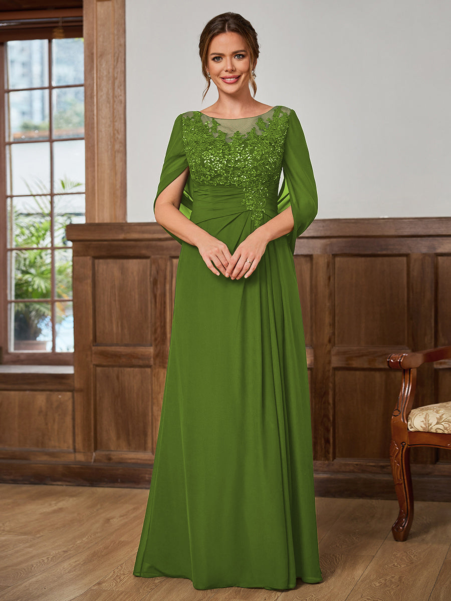 Juliet Amara Olive Green front view mother of the bride dress