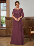 Juliet Amara Plum front view mother of the bride dress