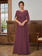 Juliet Amara Plum front view mother of the bride dress